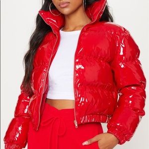Vinyl puffer jacket 😍